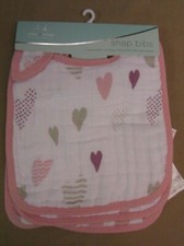 New Aden and Anais Snap Bib 3 Pack - Heart Breaker 7111 with small flaw