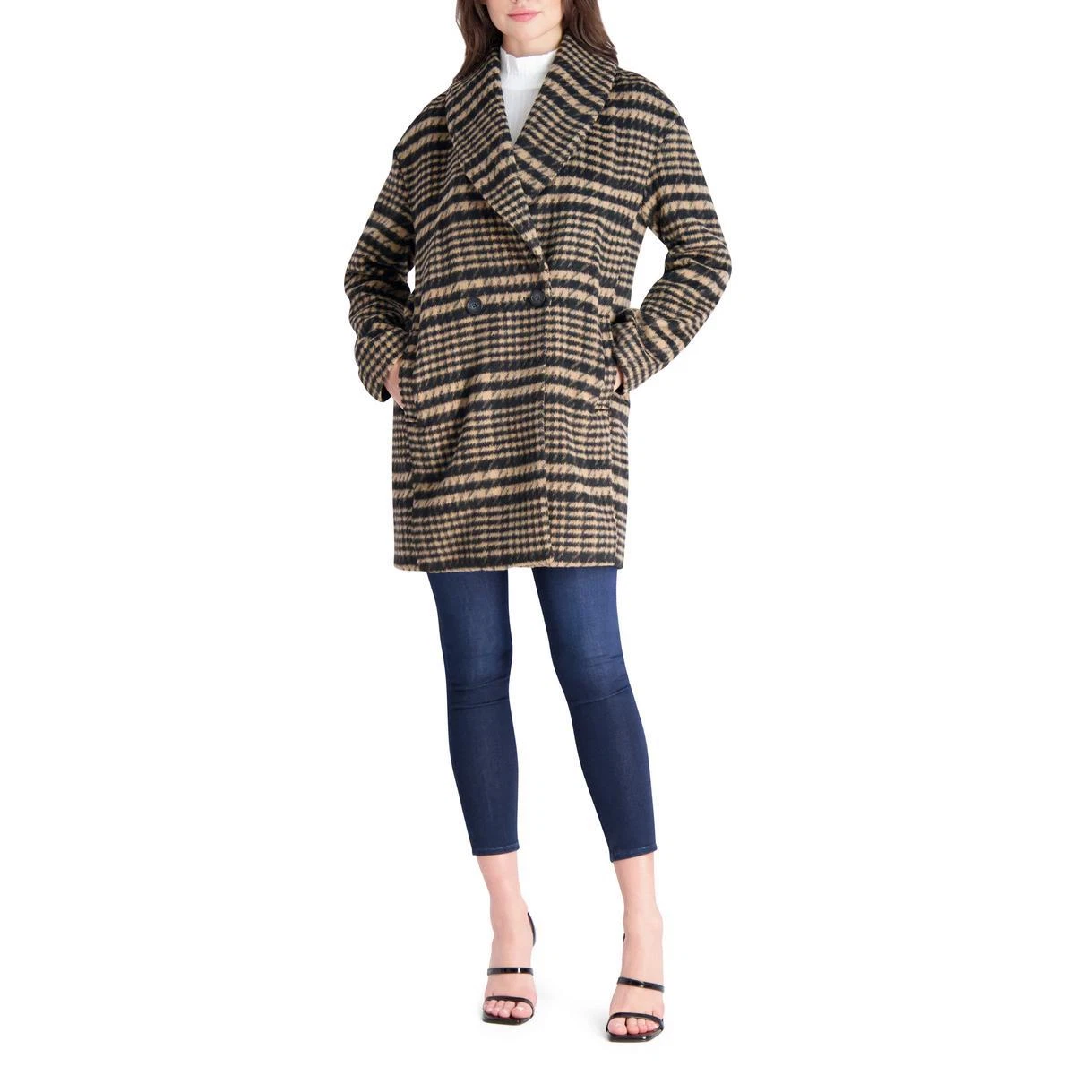 Avec Les Filles Brushed Faux Wool Plaid Coat for Women eBay