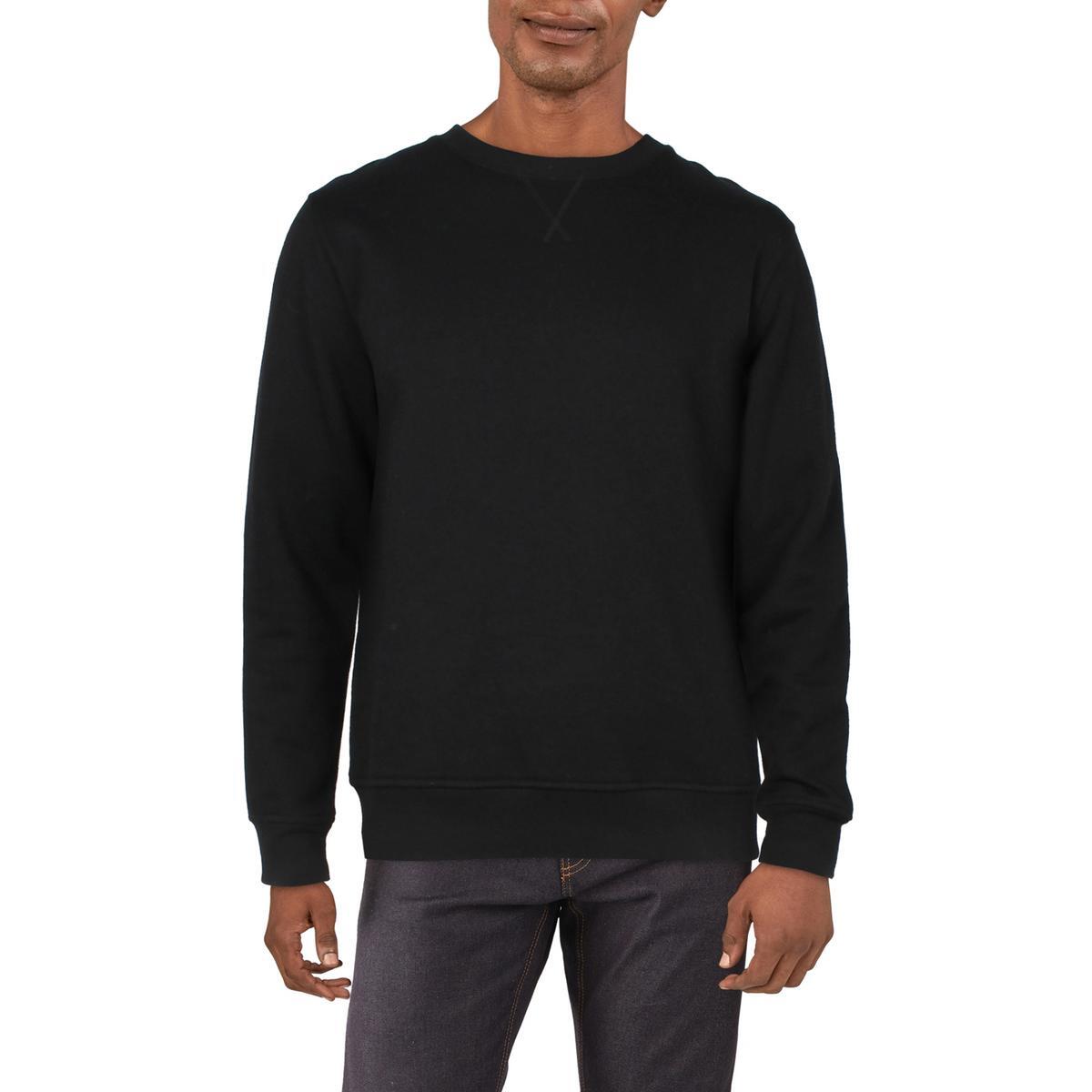 Более богатый и бедный мужской черный трикотажный свитер Comfy Cozy Crew S BHFO 1403