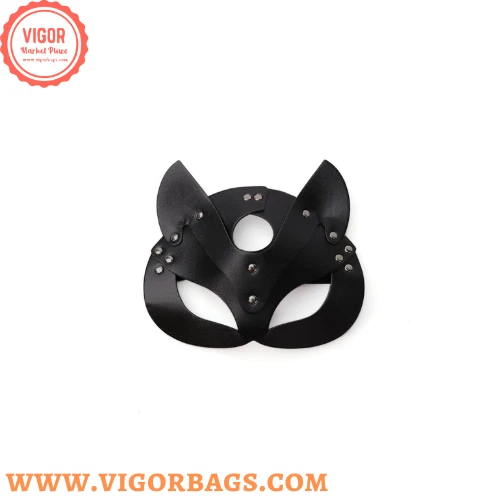 Upscale Cat Mask Costume Bunny Fox & Chain Leather Mask Party Masquerade Costume - Image 4 of 4