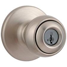 Kwikset SmartKey Satin Nickel Keyed Entry Lock Door Hardware Easy Install