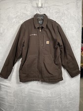 Carhartt Men's US M Duck Sherpa Lined Coat Black 104293. Back Is Discolored See
