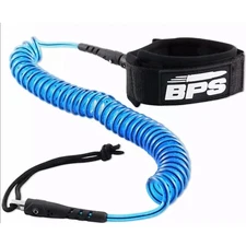 Surfboard Leash 10ft Coiled Stand UP Paddle Leashes Swivel Board SUP Rope String