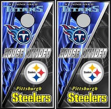 titans steelers house divided 0302p cornhole board vinyl wraps