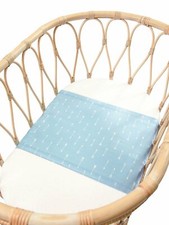 Silk Sleeve / Sheet for Bassinets - Sky Blue Arrows 25 momme, Grade 6A Silk 