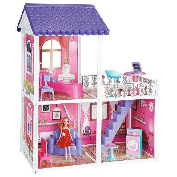 Elegant My First Dream House Kids Doll House Barbie Doll Balcony Playset  80pc.