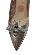 Silver Color Bee Shoe Clips with Rhinestones 2pcs, Shoe Accessories