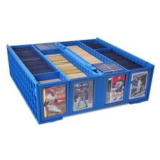BCW Collectble Card Storage Bin - Holds 3200 Cards - Hinged Closure - BLUE
