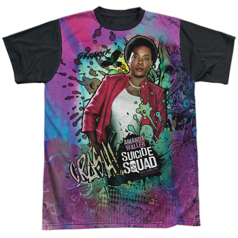 Suicide Squad Harley Quinn Psychedelic Black Back T-Shirt S-3XL