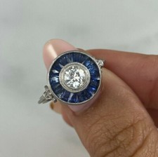 1/2 Ct White Round Cut CZ Antique Art Deco Engagement Wedding 925 Silver Ring