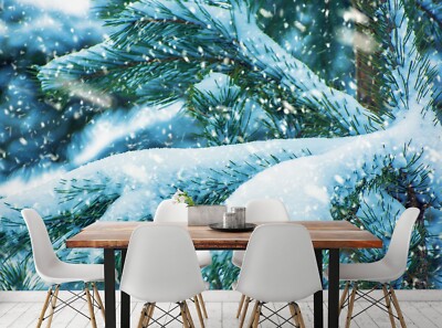 3D Snow Branch ZHUA11435 Wallpaper Wall Murals Removable Self-adhesive Ann