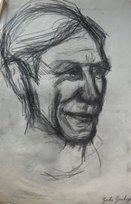 Disegno Schizzo Ritratto Uomo Testa Gerda Gundorph Jörgensen *1934 #83