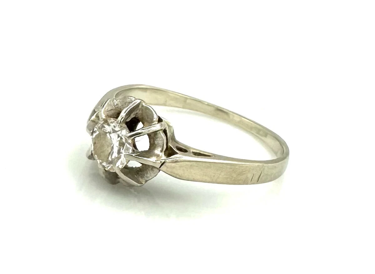 18 karat yellow gold engagement ring with 0.23 ct diamond