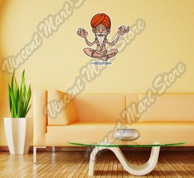 Floating Guru Levitation Yoga Gift Idea Wall Sticker Room Interior ...