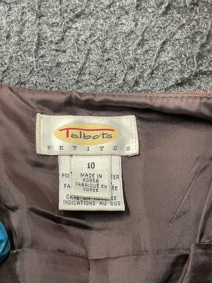 Falda midi Talbots 100 % gamuza cuero marrón chocolate occidental 10P Foto 3 de 4