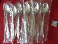 (8) 1881 Rogers Silverplate Place Spoons, 1959 Flirtation NIW    #EB