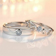 Angel Wing Adjustable Ring Women Girls Jewellery Gift Open Mouth Couple