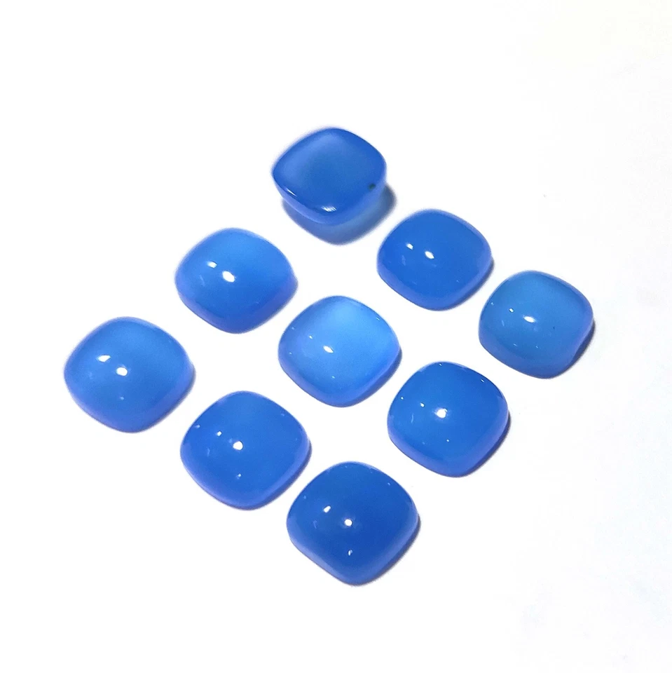 Lote al por mayor de 10 piezas de piedras preciosas espirituales sueltas de calcedonia cabujón natural India Foto 3 de 4