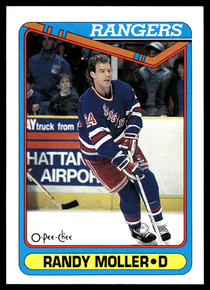 1990-91 O-Pee-Chee #515 Randy Moller New York Rangers Hockey Card