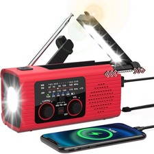 Emergency Hand Crank Solar Radio AM/FM Wind Up Dynamo Power Bank LED Flash Light
