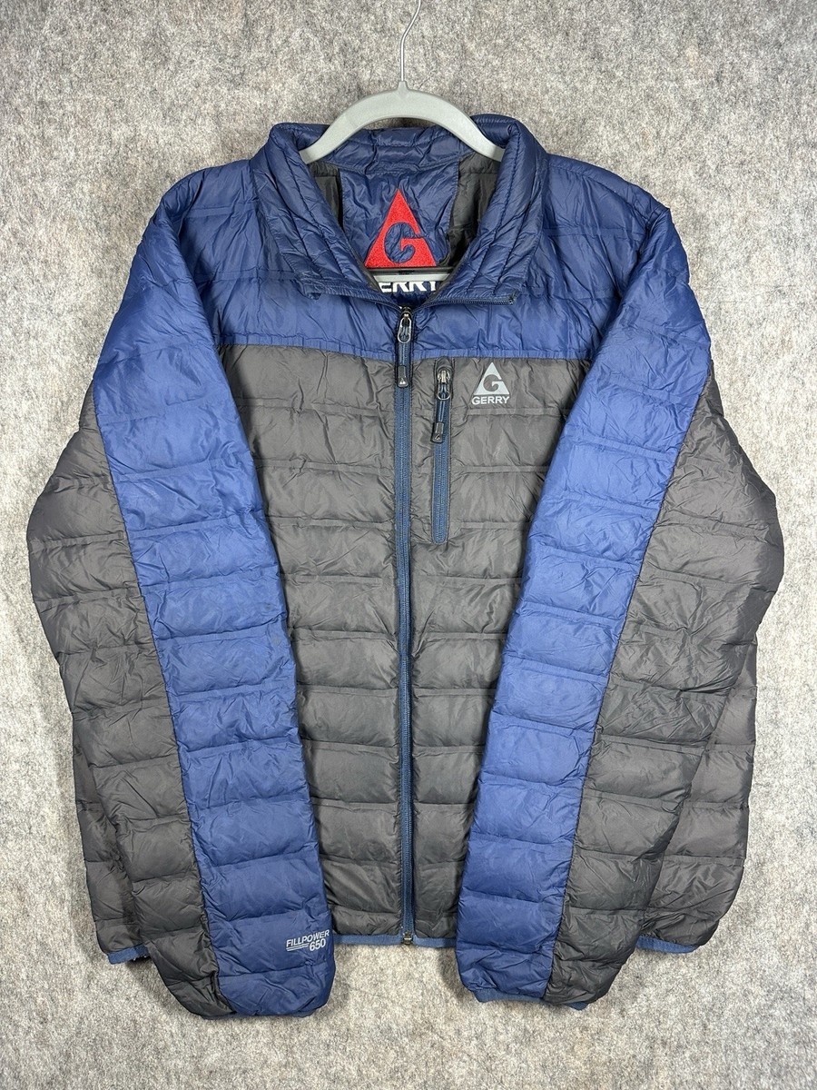 Gerry Down Jacket XL 650 Fill Power Puffer Lightweight Blue Gray