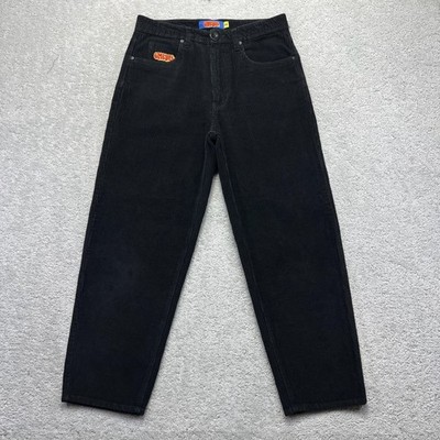 Empyre Corduroy Pants Mens 28 Black Loose Fit Baggy Relaxed Skater Wide Leg