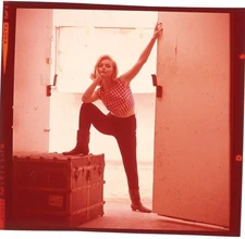 Carol Lynley Original 2.25 x 2.25 Transparency Bare Midriff Photo Shoot Pin up