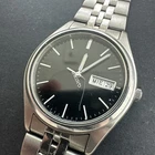 Vintage Seiko Mens Watch 37mm Silver Tone Day Date 7N43-9048 For Parts or REPAIR