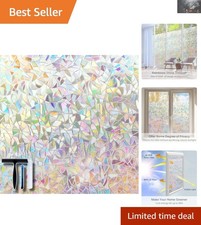 Rainbow Window Privacy Film with UV Protection  Installation Tools - 17.5" x...