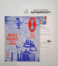 1970-71 Omaha Knights x16 Team-Signed CHL Champ Program Beckett BAS Syl Apps HOF