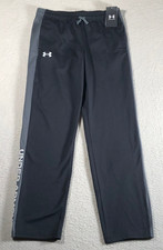 NWT Under Armor Brawler 2.0 Boys Athletic Pants Loose Activewear Black Stretch L