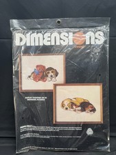 Vintage 1986 Dimensions Counted Cross Stitch Kit Puppy Pals 1326 New/Sealed