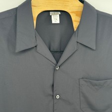 Caltop Mens Charcoal Gray Short Sleeve Button Up Camp Shirt 5XL Made in USA
