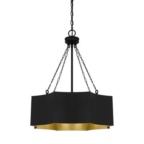Quoizel QP6755 Zyler 4 Light 20"W Pendant - Black - Picture 1 of 7