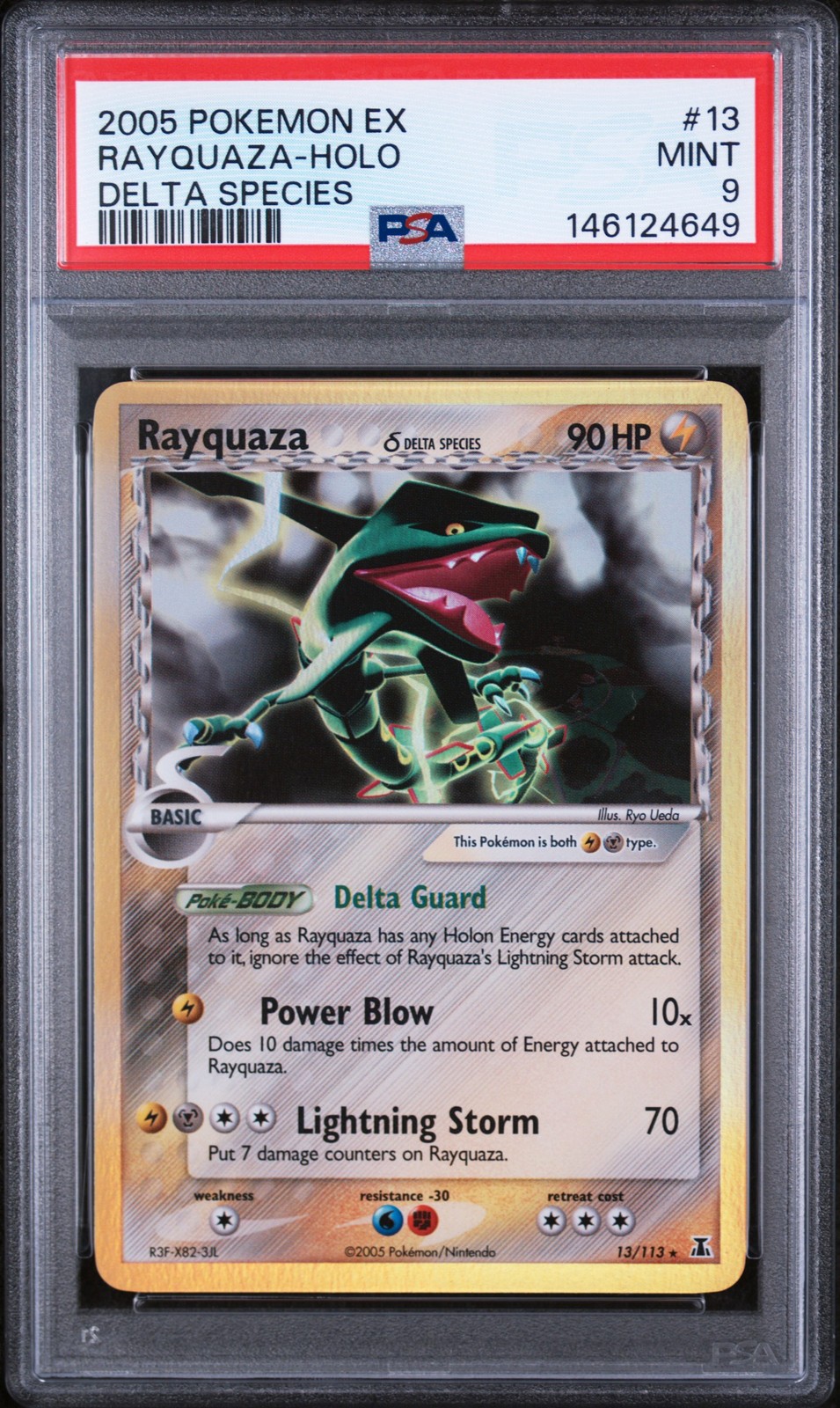 2005 POKEMON EX DELTA SPECIES #13 RAYQUAZA-HOLO PSA 9