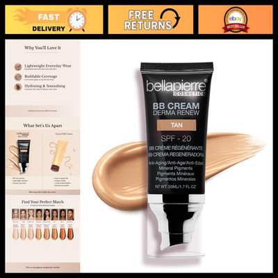 BB Cream with SPF 20, Tinted Moisturizer & Lightweight Foundation, Tan, Paraben-