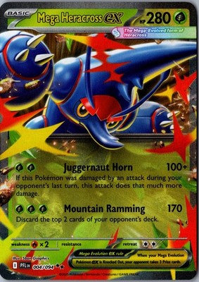 Mega Heracross ex 004/094 Double Rare Phantasmal Flames LP Pokemon Card