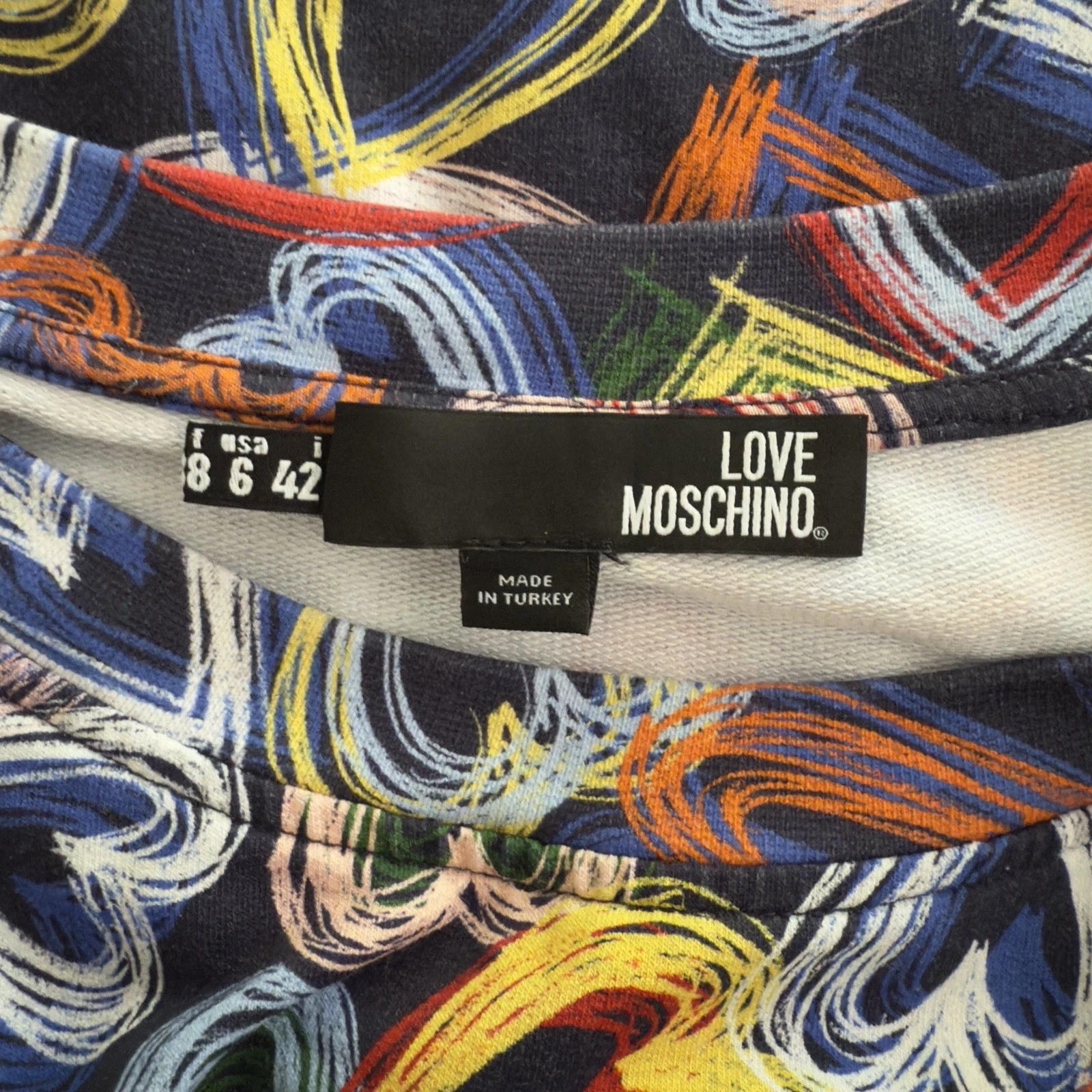 Abito maglietta Love Moschino cuori neon cotone taglia 6