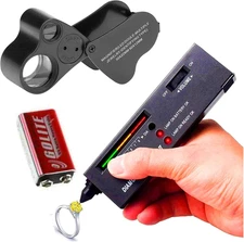 High Accuracy Diamond Tester Pen - Jewelry Gem Detector with 30X 60X Illuminated