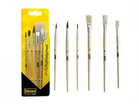 5X Pinselset 6-Teilig Schulpinsel Haarpinsel U Borstenpinsel Verschiedene GrößEn