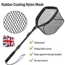 Rubber Coated Landing Net Telescopic Foldable Floating Fishing Net Trout Fishing
