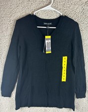 DKNY Jeans Women  s Black V-Neck Sweater Size Small NWT Long Sleeve