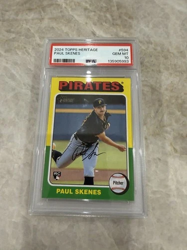 Paul Skenes 2024 Topps Heritage Rookie PSA 10!!!