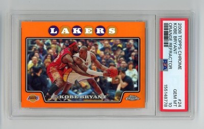 Kobe Bryant 2008 Topps Chrome #24 Orange Refractor With Lebron