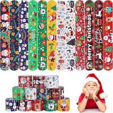 Christmas Slap Bracelets for Kids 36 PCS Christmas Party Favors for Kids Supplie