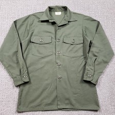 Vintage US Military OG-507 Utility Shirt size Medium 15.5x33 Cold War Era 1980