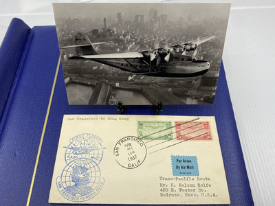 #ad #ad FIRST Flight trans pacific to Hong Kong Apr. 21 1937 to Melrose Mass. $42.99