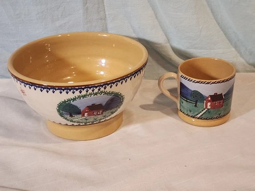 NICHOLAS MOSSE POTTERY Farmhouse Serving Bowl & Mug, Ireland, VERY NICE!