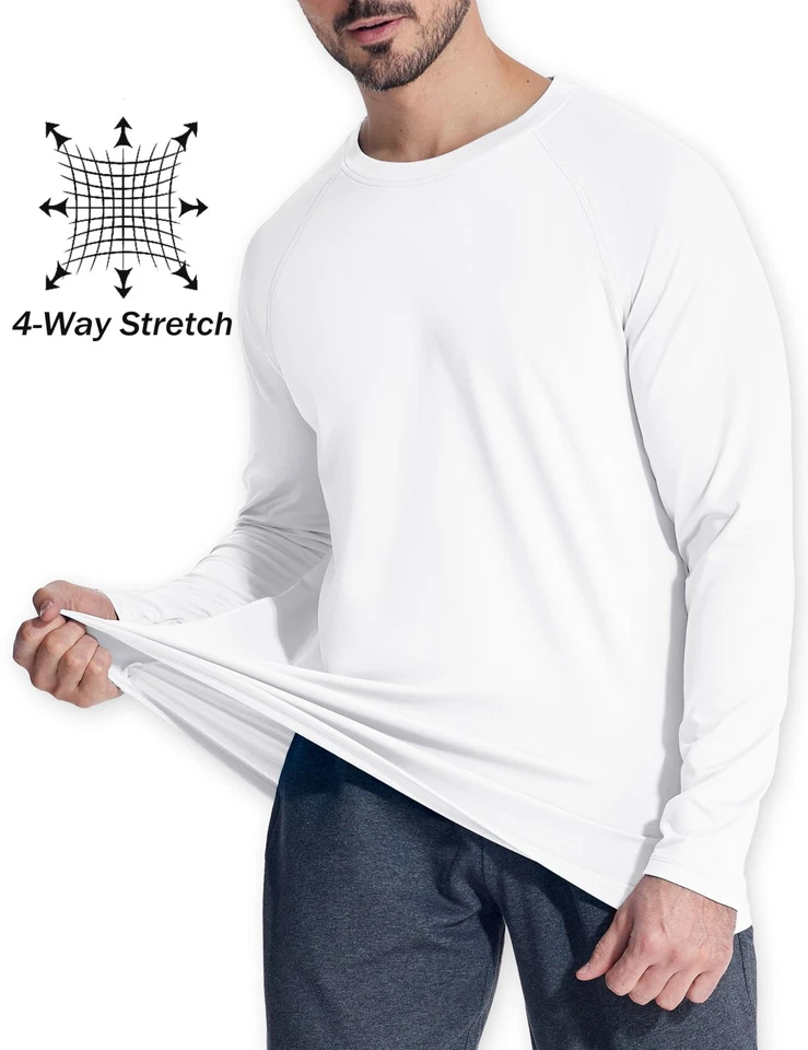 White Long Sleeve Shirt Men Thermal Base Layer Shirts Fleece Lined Shirts Wor... - Image 3 of 4
