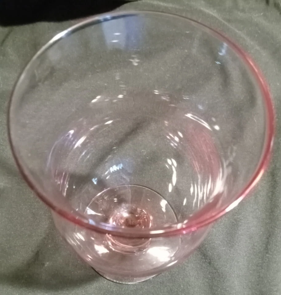 Vintage Pink Glass Hurricane Candleholder - Image 3 of 3